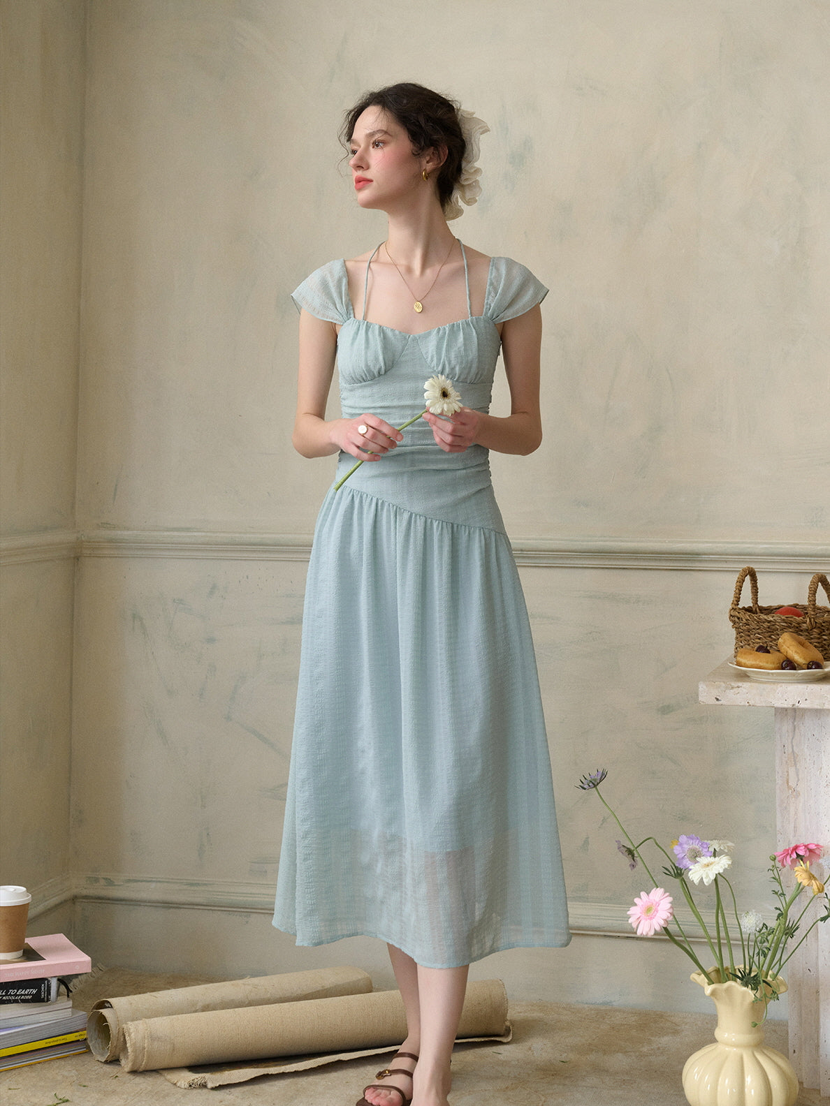 Chloe's Mint Blossom Summer Dress
