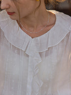 Delicate Ruffle Collar Ramie Blouse