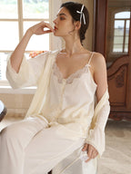 Serenity Lace Ivory Loungewear Trio
