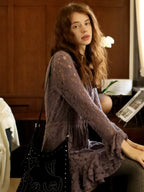 Vintage Lilac Lace Knit Dress