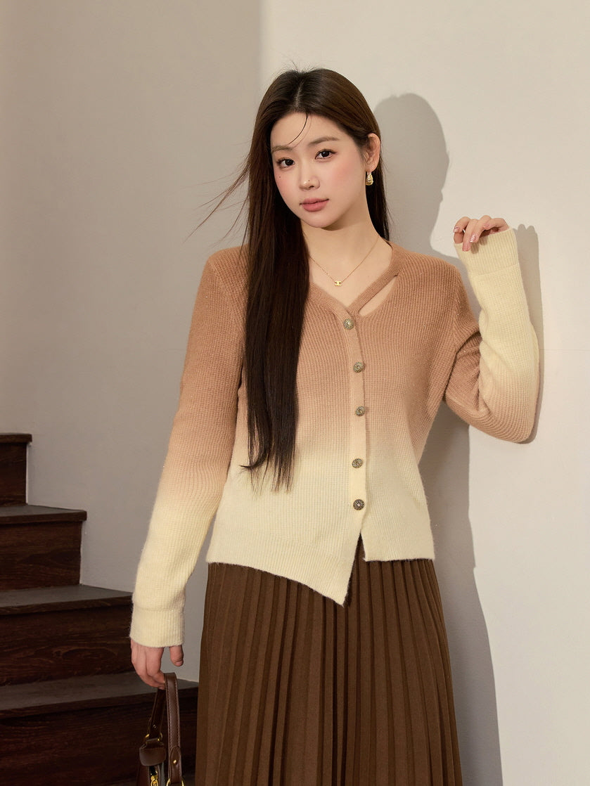 Classic Pleated Brown Skirt