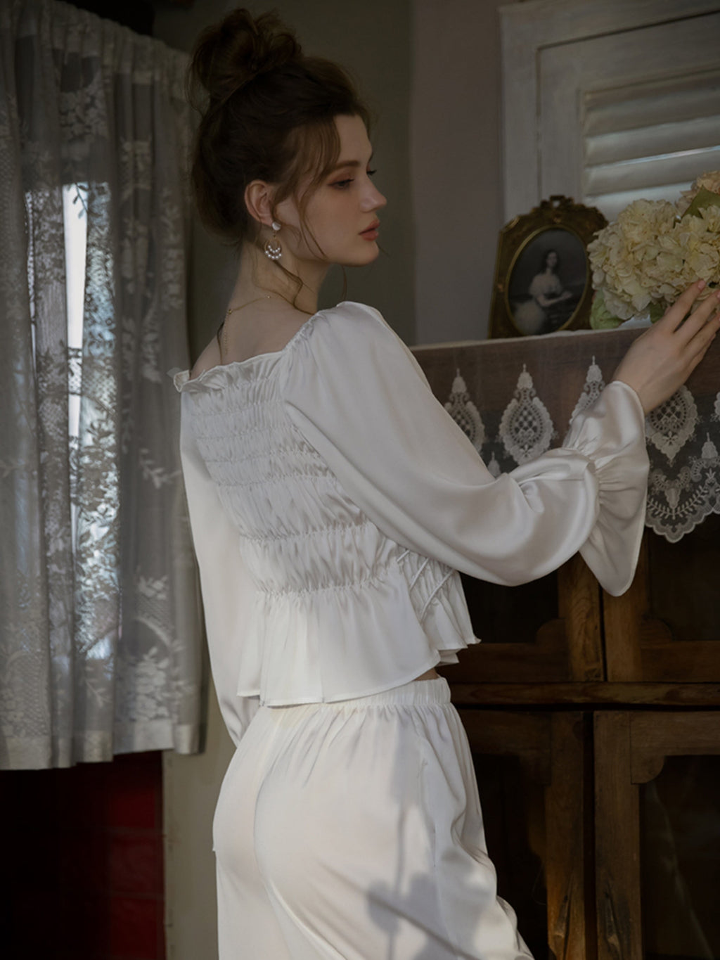 Pearl-Embellished Lounge Set