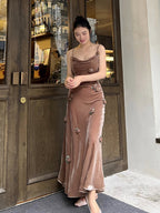 Velvet Blossom Evening Gown