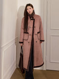 Vintage Rose Faux Fur Long Coat