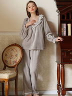 Velvet Ruffled Coquette Lounge Set