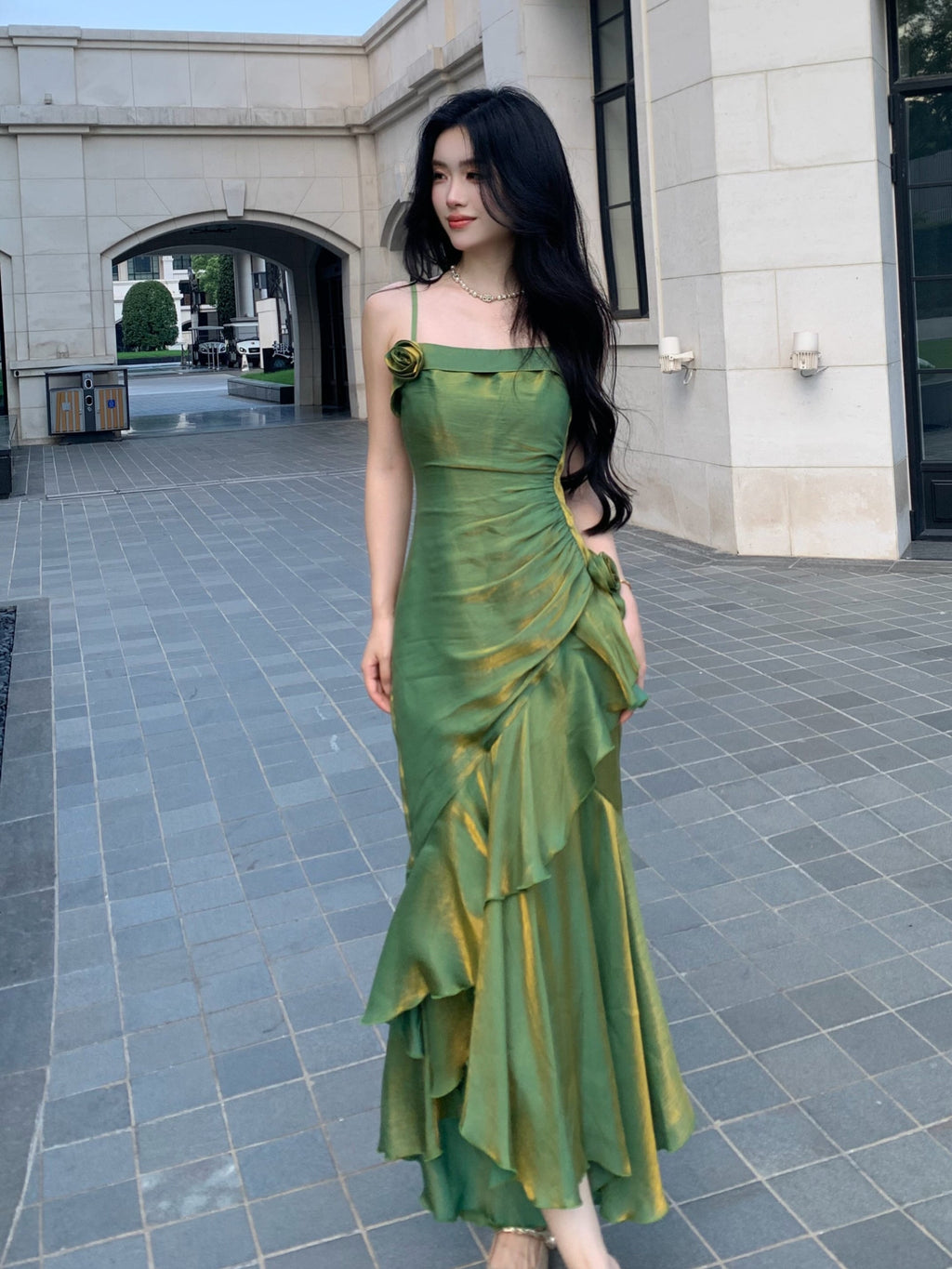 Enchanted Forest Ruffle Dress