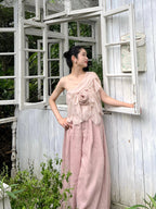 Ethereal Rose-Embellished Top