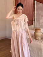 Ethereal Rose-Embellished Top