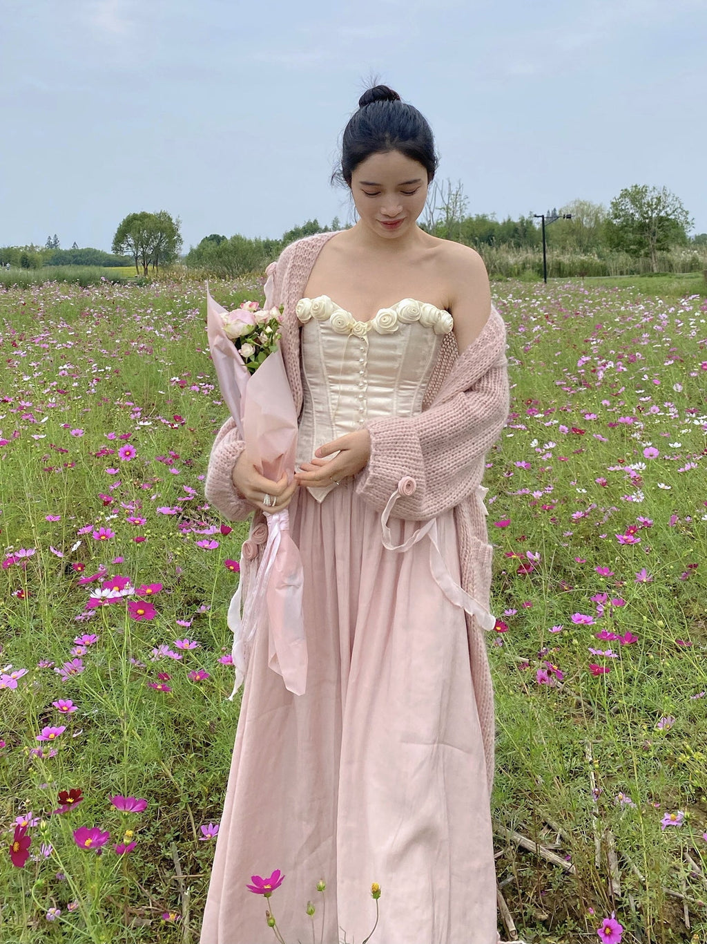 Fairytale Tencel High-Waist Long Skirt