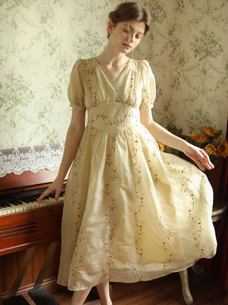 Claire's Vintage Floral Elegance Dress
