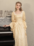 Soft Yellow Vintage Lace Princess Dress