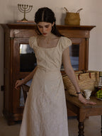 Floral Embroidered Cotton Dress