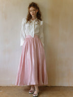 Elegant Ivory Bow Tie Blouse