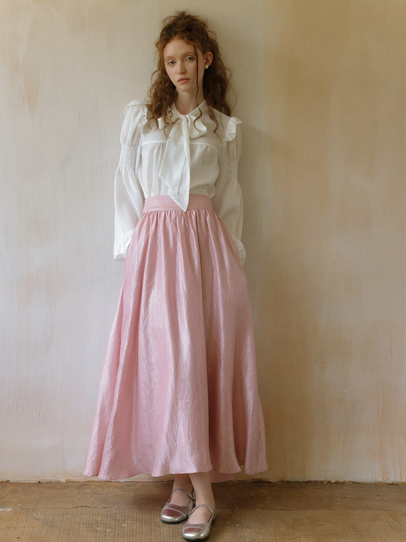 Elegant Ivory Bow Tie Blouse
