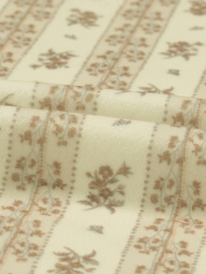 Brown Ribbon Lace Flannel Pajama Set