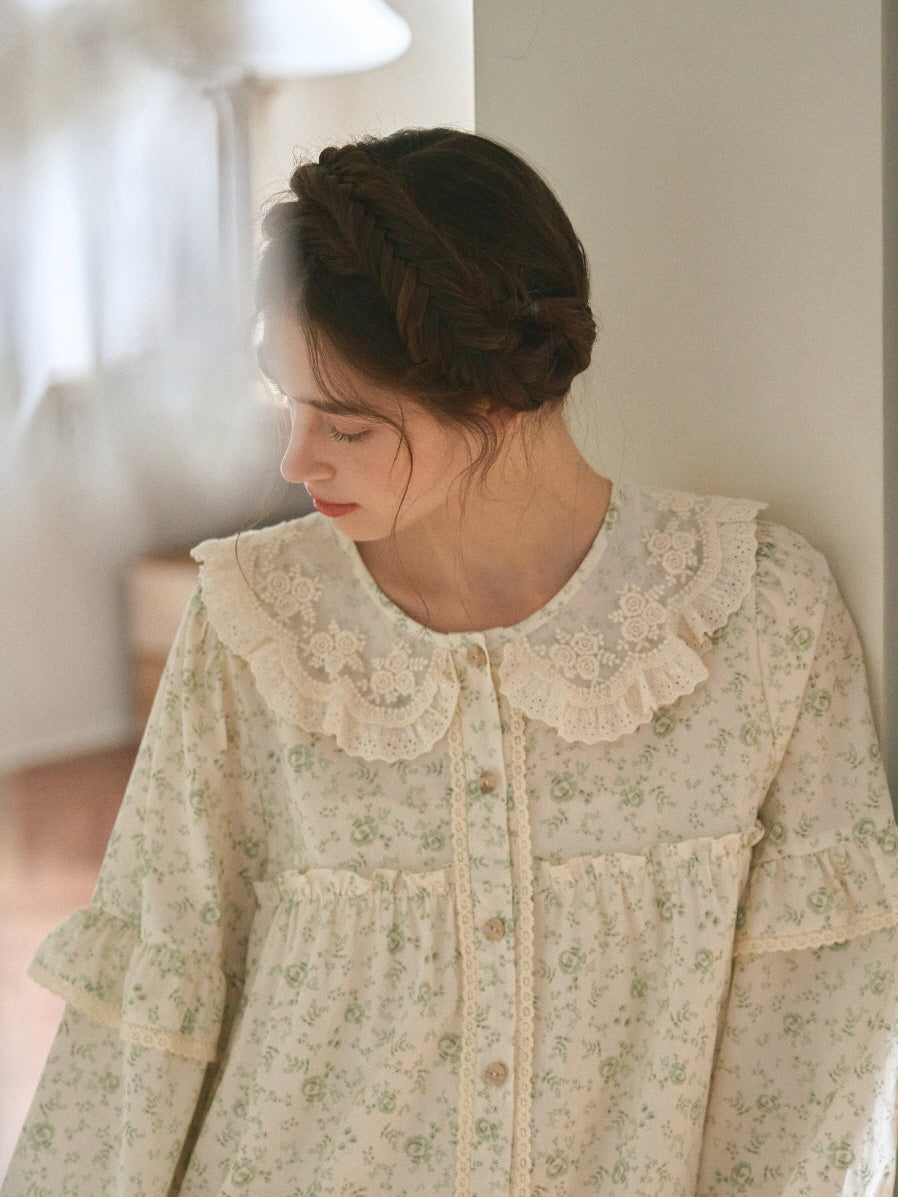 Green Garden Morning Gown