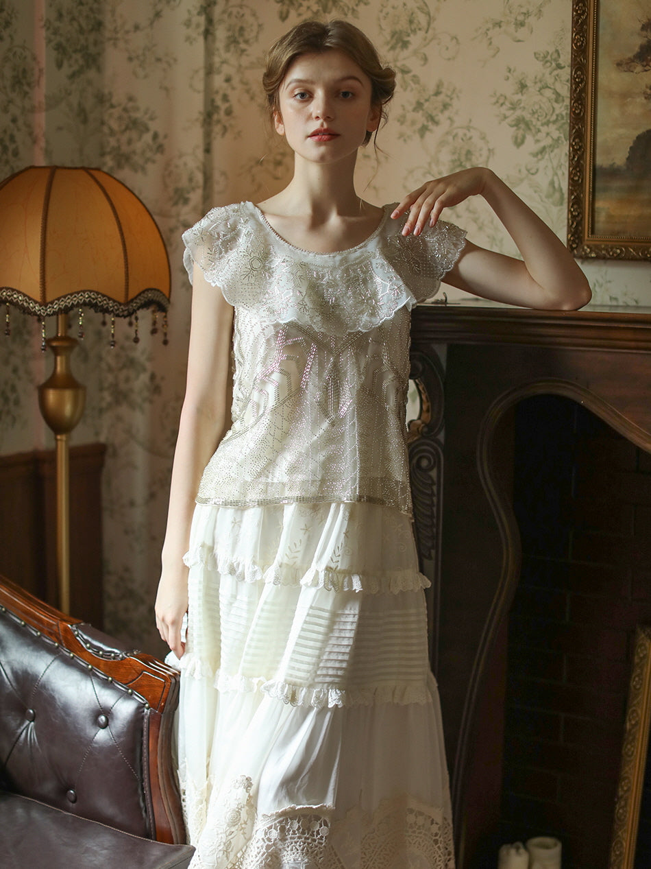 Emily's Vintage Beaded Elegance Top