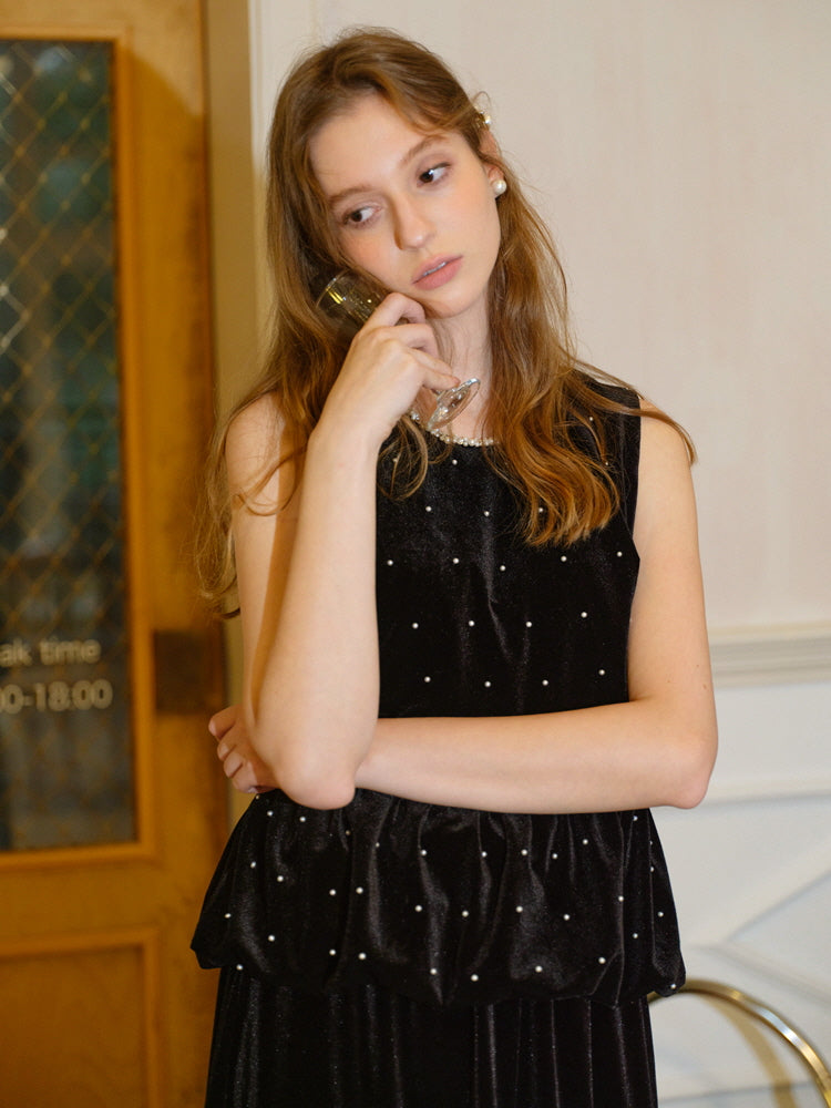 Midnight Velvet Tiered Skirt