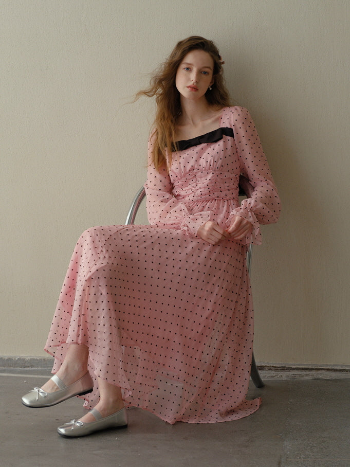 Sweetheart Dot Bow Dress