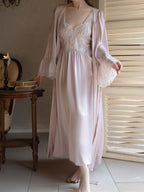 Princess Rose Lace Lounge Gown Set
