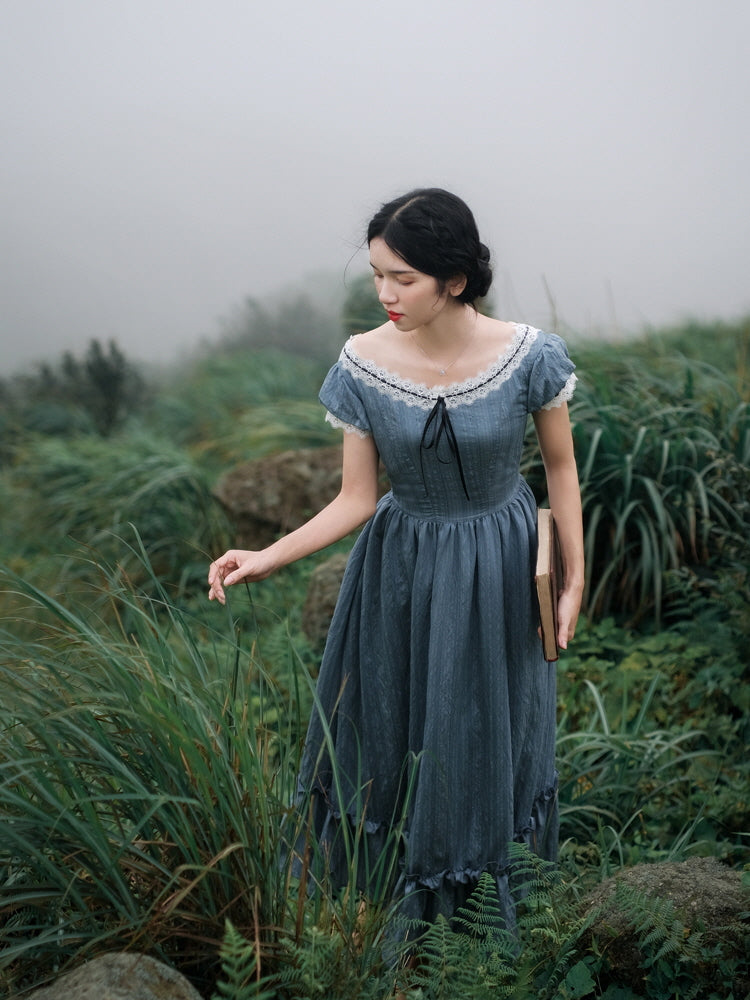 Clara's Retro Blue Elegance Dress