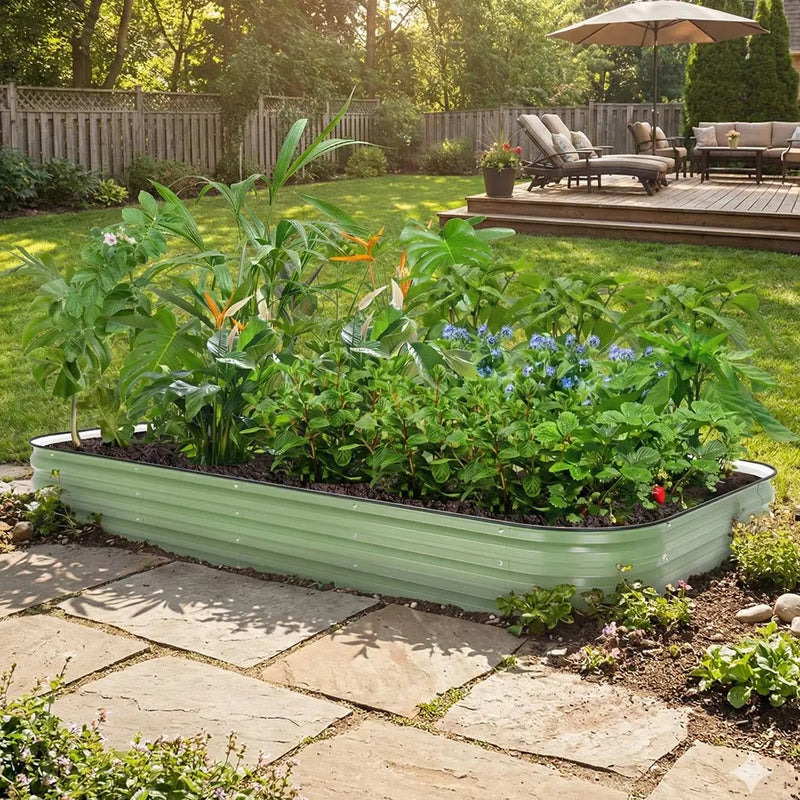 YoYoBloom 11" Tall 8' x 4' Metal Raised Garden Bed (10-in-1) | Upgrade 2.0 Calf-High Design