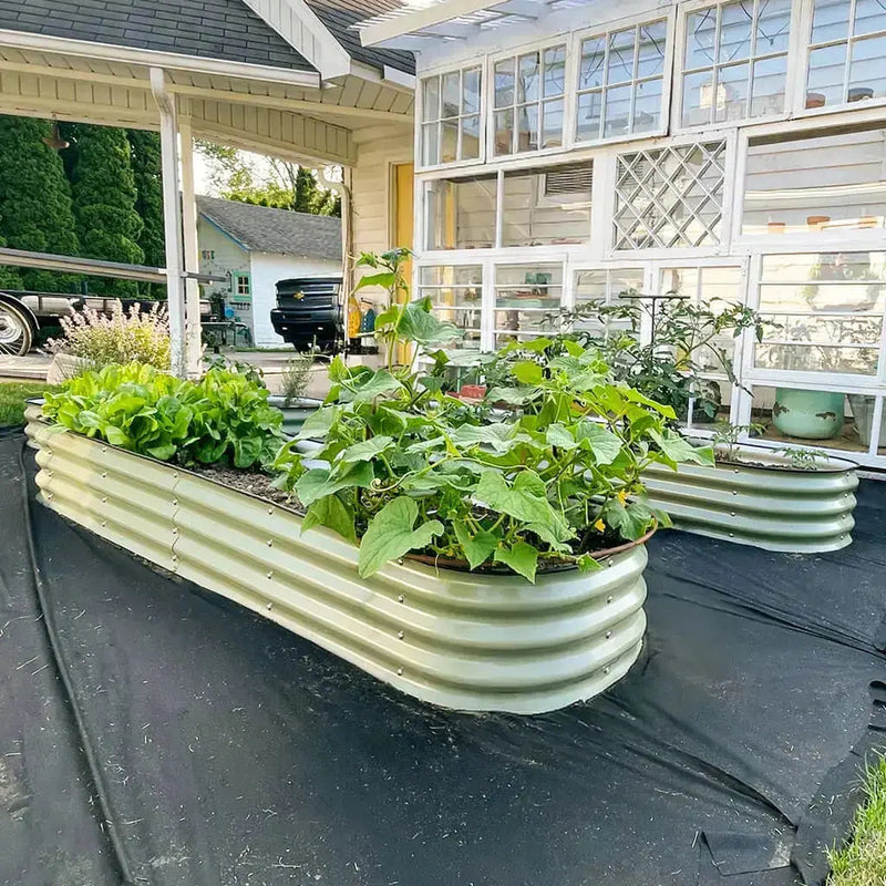YoYoBloom 11" Tall 8' x 2' Metal Raised Garden Bed (9-in-1) | Upgrade 2.0 Calf-High Design