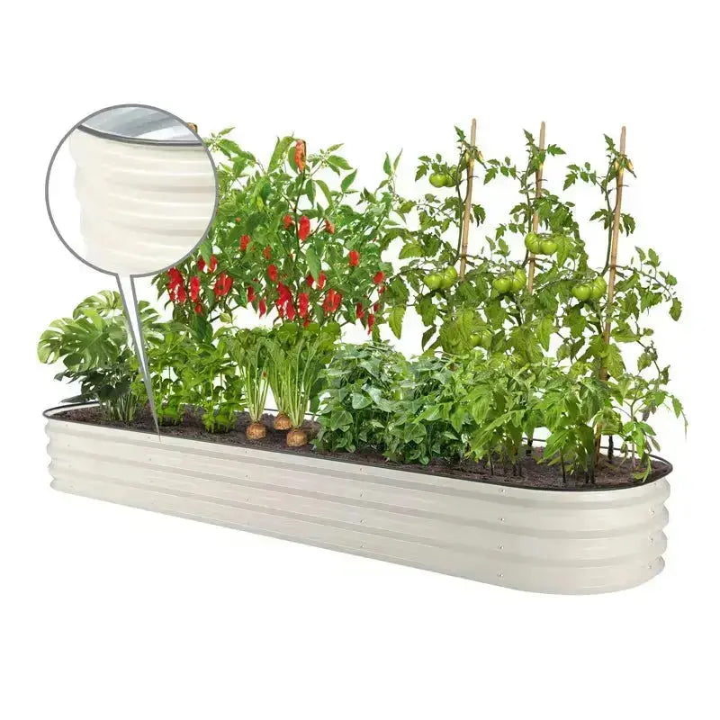 YoYoBloom 11" Tall 8' x 2' Metal Raised Garden Bed (9-in-1) | Upgrade 2.0 Calf-High Design