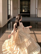 Ethereal Ivory Tiered Maxi Dress