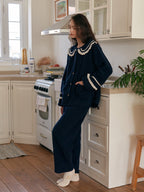 Midnight Ruffle Fleece Pajama Set