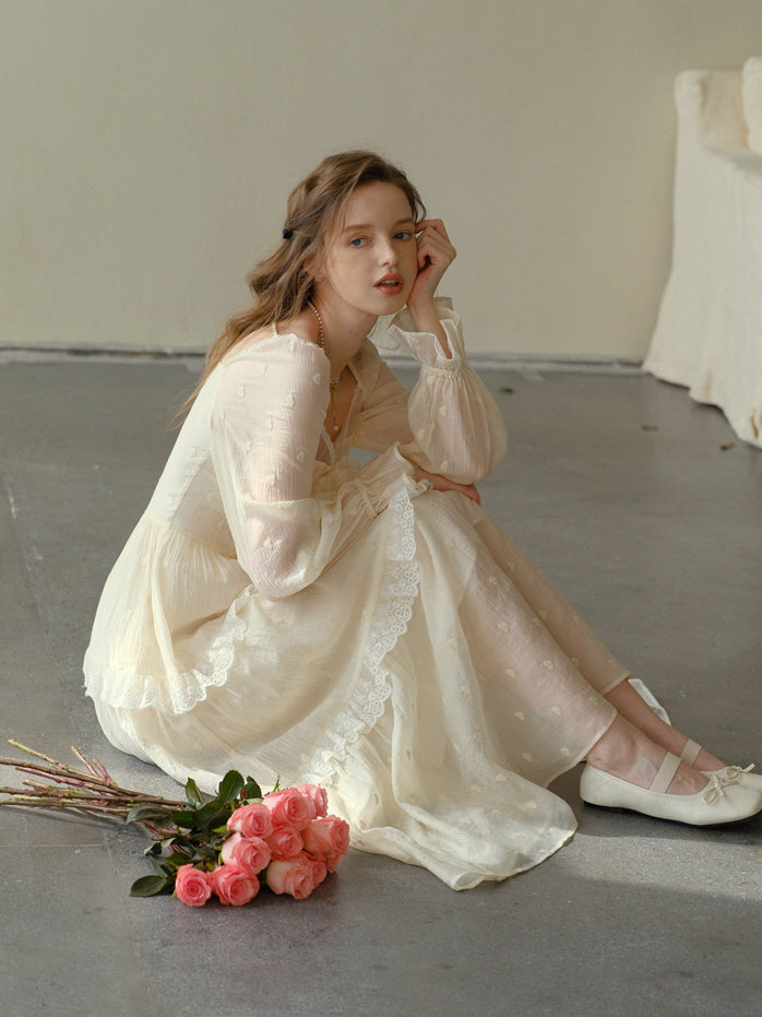 Lace Bloom Tiered Dress