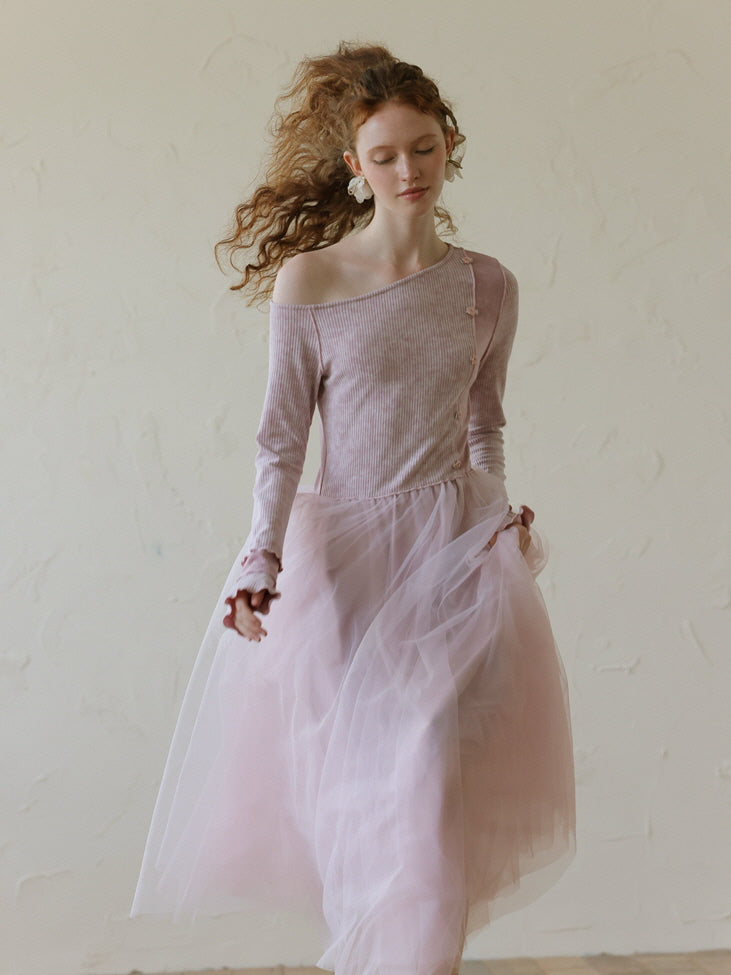 Fairycore Light Pink Tulle Dress