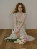 Fairy Garden Lace Trim Floral Dress