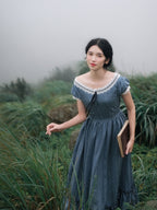 Clara's Retro Blue Elegance Dress