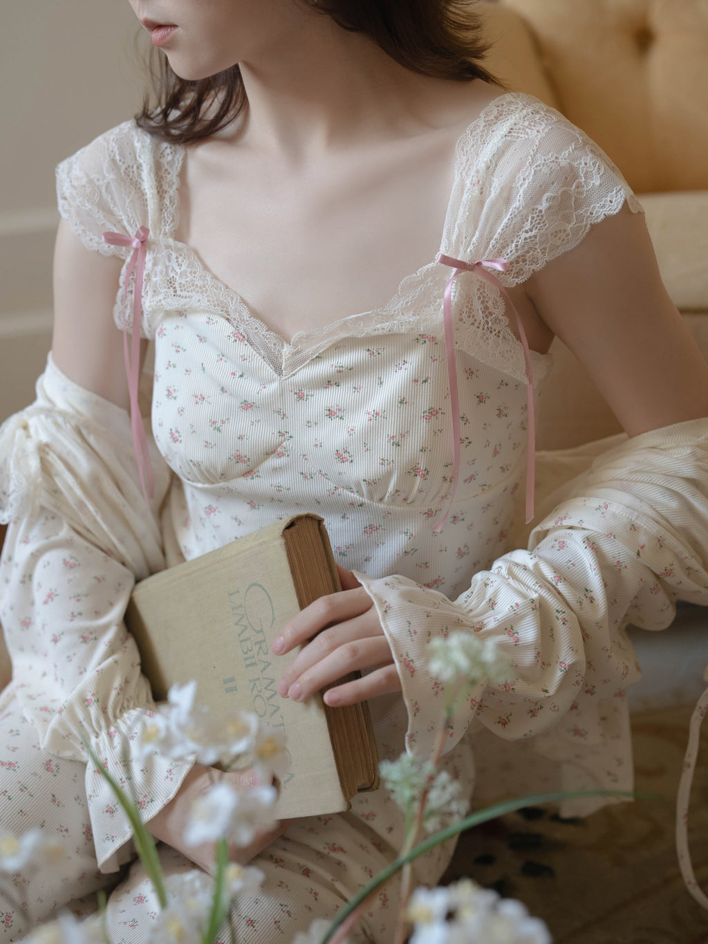 Blossom Morning Lace Loungewear Set