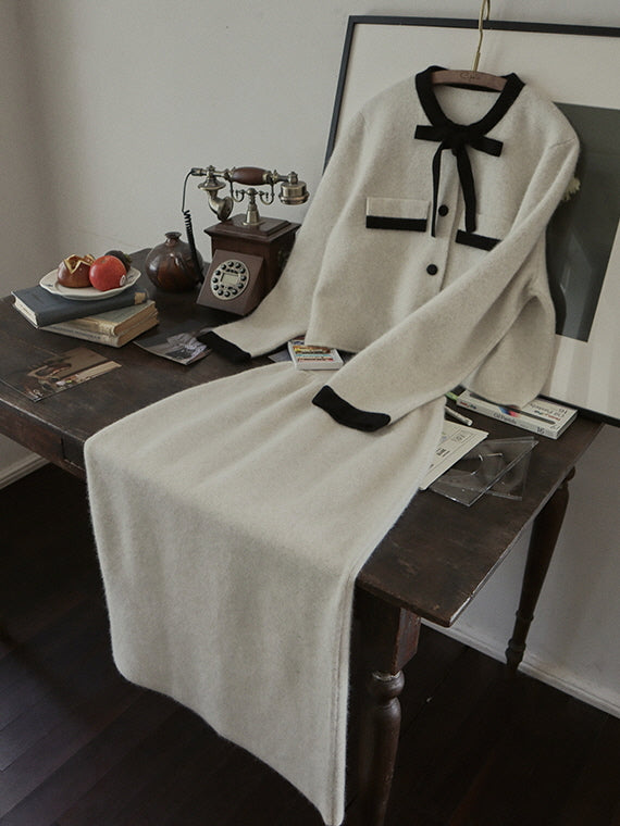Classic Wool-Blend Straight Skirt