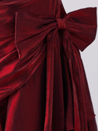 Crimson Elegance Mermaid Bow Dress