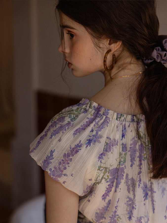 Lavender Whisper Cottagecore Dress