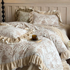 Romantic Velvet Ruffle Duvet Cover Set