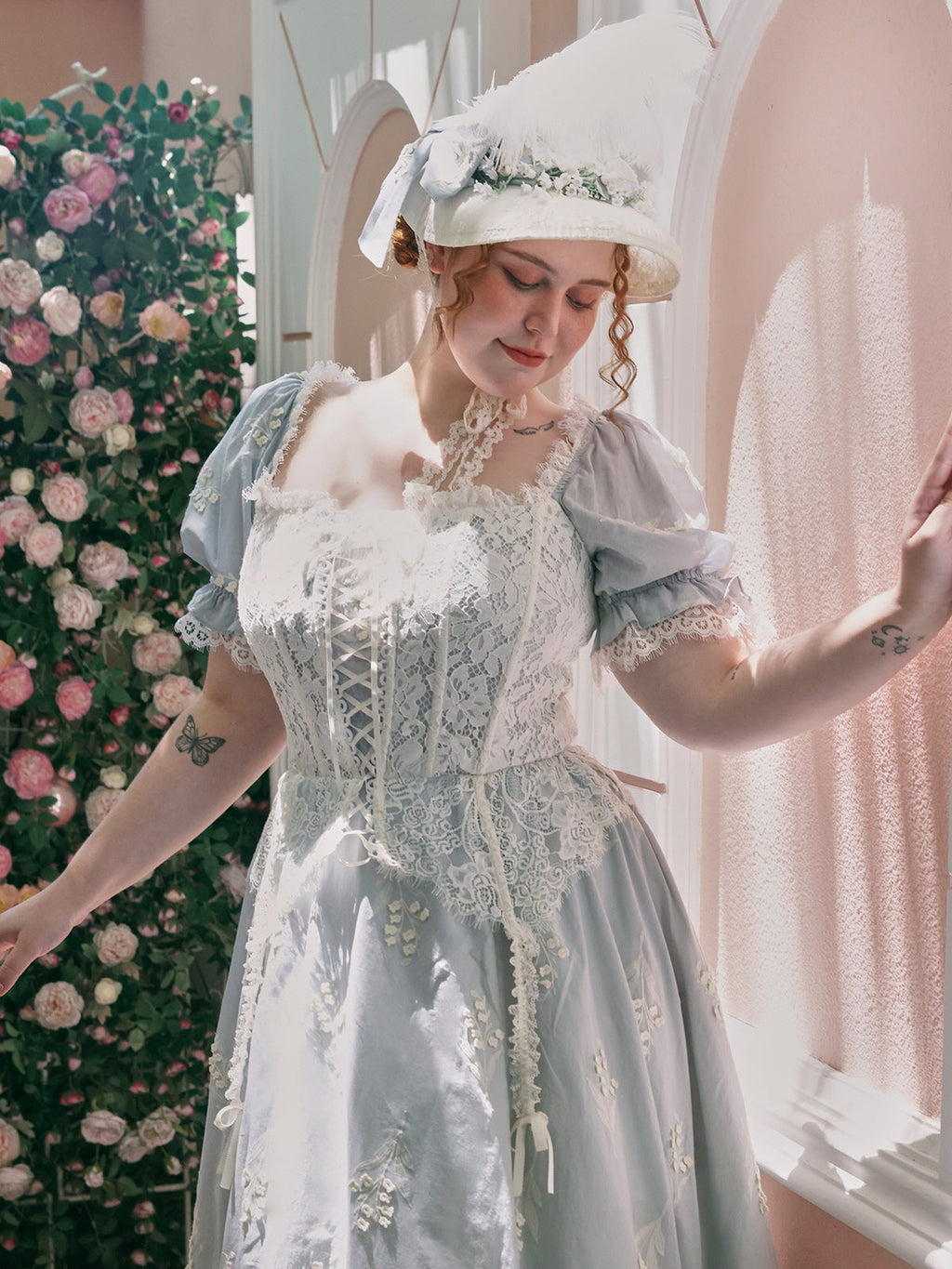 Regency Garden Lace Corset Dress