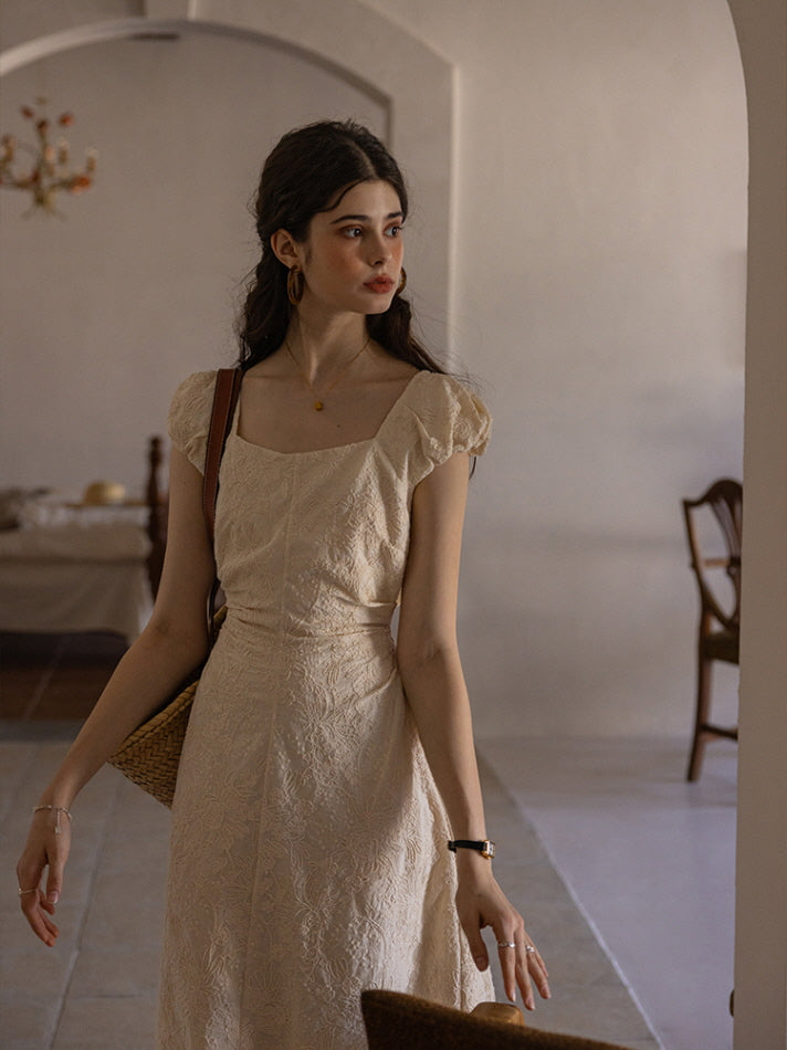 Floral Embroidered Cotton Dress