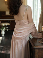 Blush Rose Garden Lace Nightgown Set