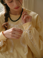 Vintage Lace Ribbon Sweatshirt