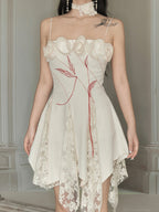 Rosette Lace Hem Dress