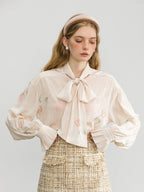 Romantic Tulip Bow-Tie Blouse