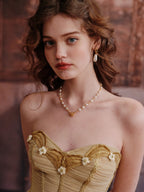 Golden Petal Embroidered Corset