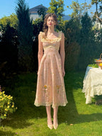 Whimsical Oil Painting Cottage Dress
