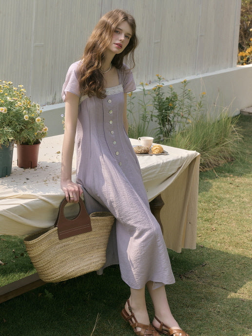 Lavender Breeze Cottagecore Dress