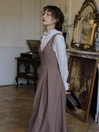 Retro Brown Layered Dress