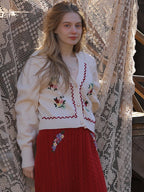 Vintage Floral Embroidered Cardigan